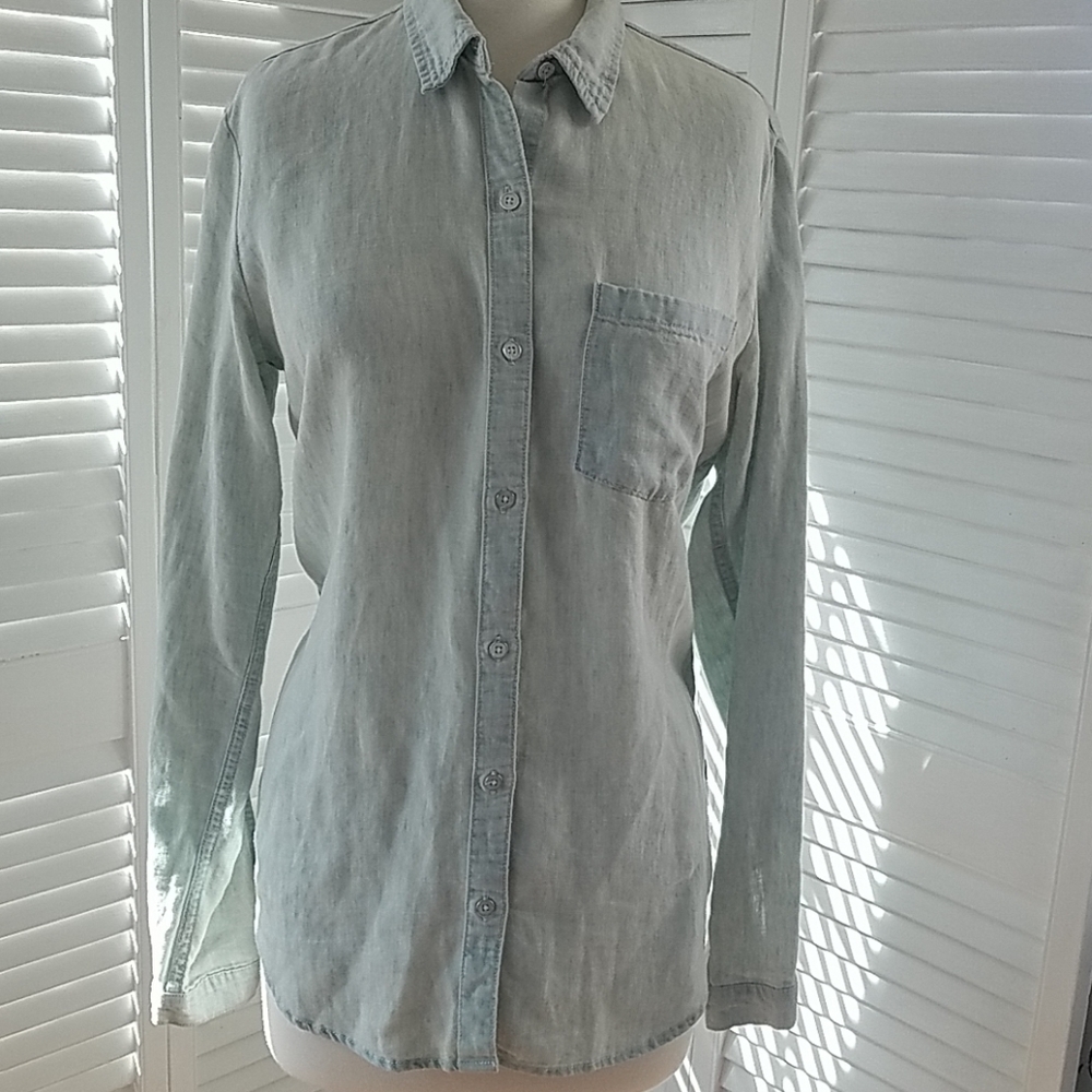 Joe's Jeans Linen button down w/open sleeves sz SM